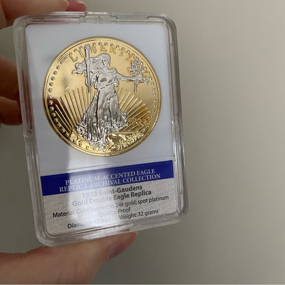 1933 Saint-Gaudens Gold Double Eagle Platinum-Accented Replica Archival Collec - Picture 15 of 16